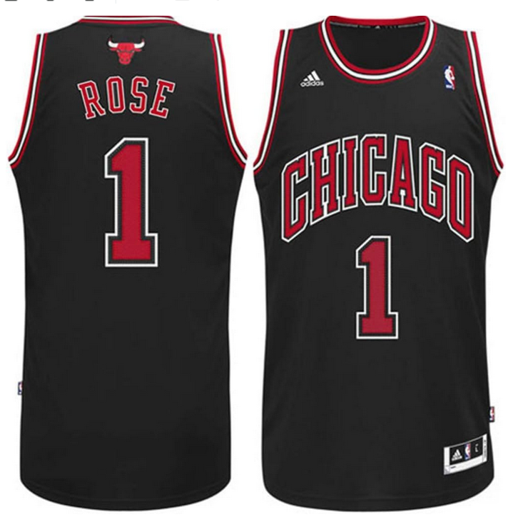 Men Chicago Bulls #1 Rose black NBA 2025 jersey-0